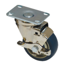 Thumbnail image #1 for Component Hardware CMP1-3BBN Medium-Duty Swivel Plate Caster, 3" Polyolefin Wheel, Side Brake, 250 lb Capacity