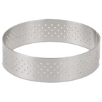 Thumbnail image #1 for JB Prince De Buyer M600 3 Perforated Stainless Steel Tart Ring, Round, 3" x 3/4"H