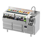 Thumbnail image #1 for Infrico USA IMD-BST1600R Refrigerated Bar Station with Sink, Self-Contained Refrigeration, 4 Drawers and Center Ice Bin