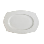 Thumbnail image #1 for CAC China Philadelphia PHA-14 Porcelain Rectangular Wavy-Edge Platter, 13-1/2" x 9" x 1" 1 Dozen