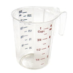 Thumbnail image #1 for Stanton Trading MC-25 1-Cup Clear Polycarbonate Measuring Cup with Red/Blue Markings and Tapered Handle Case of 72