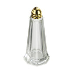 Thumbnail image #1 for New Star Foodservice Inc. 22438 Tower Salt Shaker, 1 oz, Glass Jar, Gold-Plated Top Case of 12 Dozen