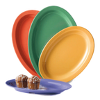 Thumbnail image #1 for G.E.T. Supermel OP-610-MIX Oval Melamine Platter, 10 x 6-3/4 in, Assorted Colors Case of 2 Dozen