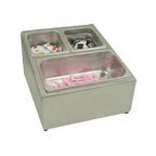 Thumbnail image #1 for Thunder Group SLFC002 Condiment Packet Holder, 3 Compartments, Fits 1/6 & 1/3 Steam Pans, Stainless Steel Case of 4