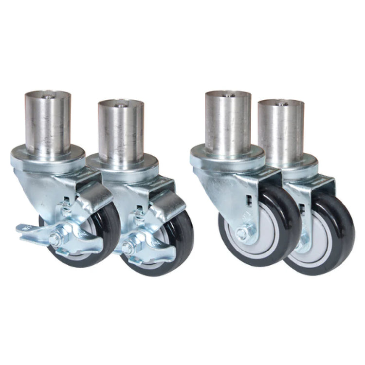 Product image #2 for (Quick Ship) BK Resources 5” Polyurethane Swivel Casters w/ Brakes – Set of 4 for Chef & Steam Tables