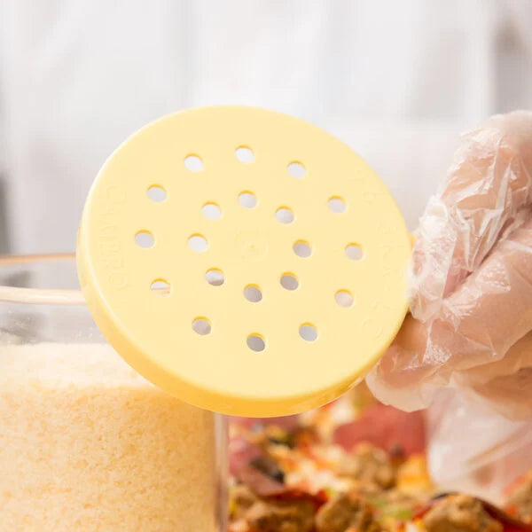 (Quick Ship) Cambro 96SKRC135 Camwear® 10 oz Polycarbonate Shaker with Yellow Lid for Cheese