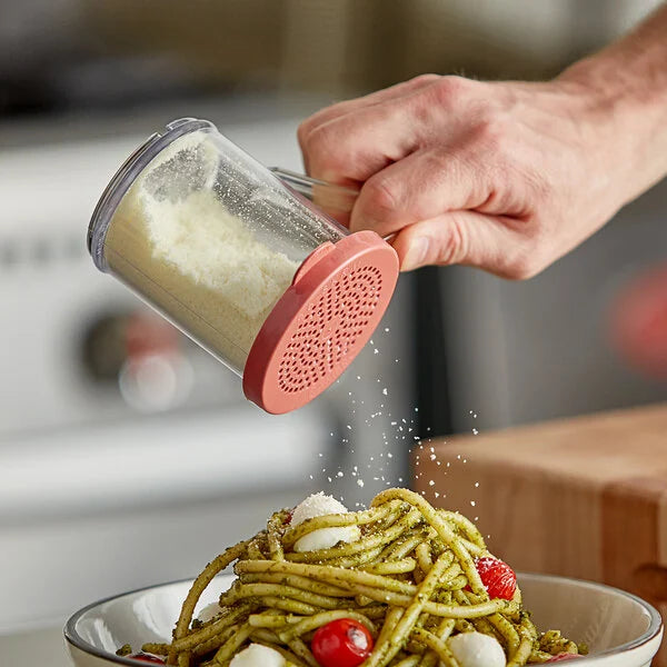 (Quick Ship) Cambro 96SKRM135 Camwear® 10 oz Polycarbonate Shaker with Rose Lid for Medium Ground Product