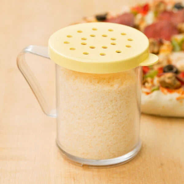 Product image #1 for (Quick Ship) Cambro 96SKRC135 Camwear® 10 oz Polycarbonate Shaker with Yellow Lid for Cheese