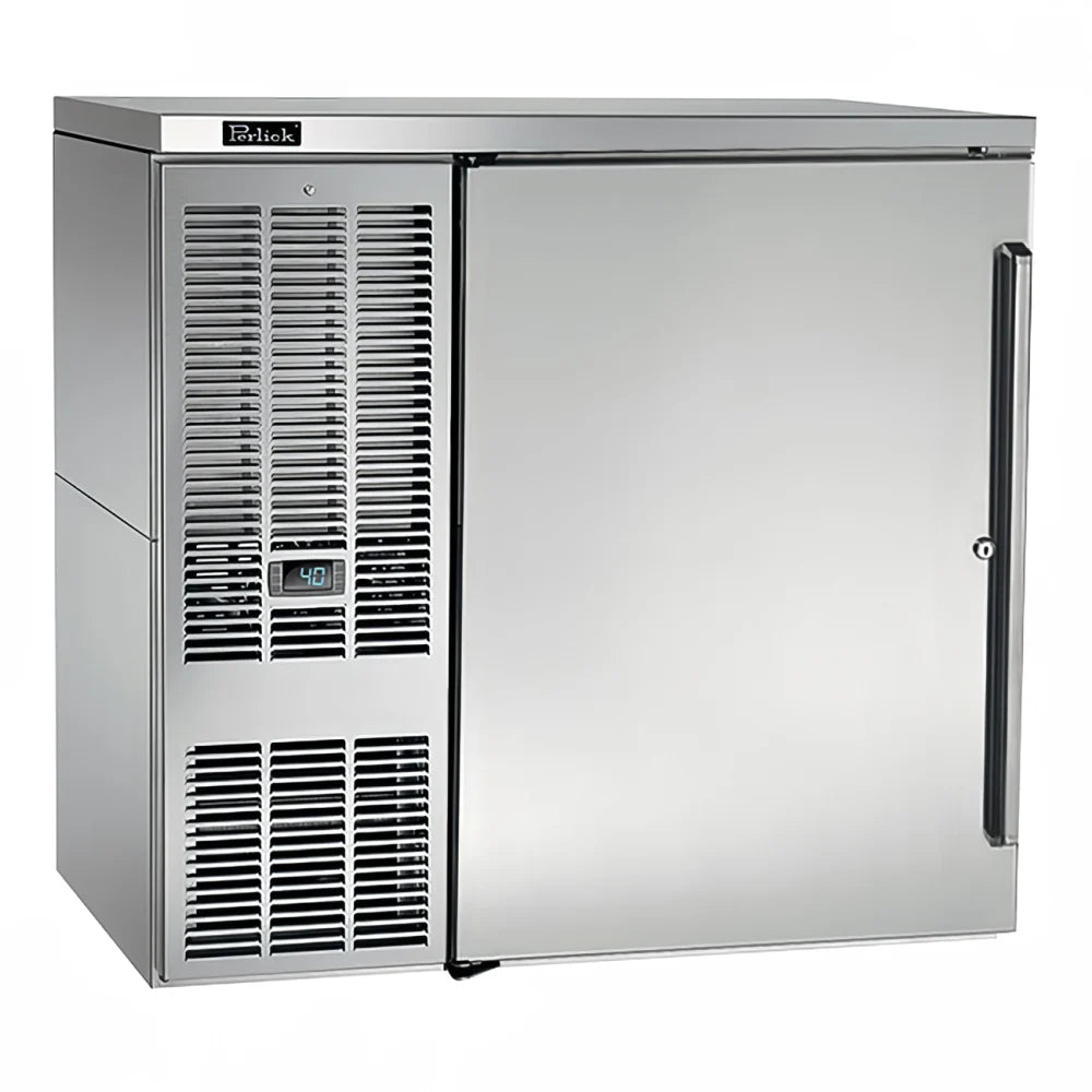 Perlick BBS36-SS-L-STK 36" Bar Refrigerator - 1 Swinging Solid Door, Stainless, 120v