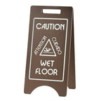 Thumbnail image #1 for Cal-Mil 3506 Wet Floor Sign, 23"H x 11-3/4"W x 17"D, A-Frame, Folding, Double-Sided, Polyethylene, Brown