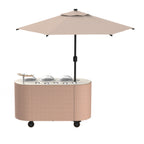 Thumbnail image #1 for Steelite Mogogo Vanila MGCOVC01VXCC Oval Gelato Cart with Vanilla Top, Cream Cover and Cream Umbrella
