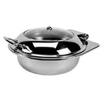 Thumbnail image #1 for G.E.T. Strata ST11610012 Replacement Round Clamshell Lid Set, 4 qt, 16.5 in Dia., Stainless Steel & Glass