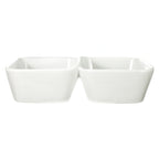 Thumbnail image #1 for International Tableware Elite EL-222 Square Porcelain Bowl Dish, 2 Compartments, 8-1/4" x 4" x 2"H 1 Dozen