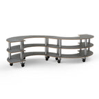 Thumbnail image #1 for Steelite International Mogogo, Modular MGCMSB03GSXW 3-Tier S-Shaped Serving Station, Gray Slate Laminate, 141"W x 76"D x 35"H