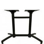 Thumbnail image #1 for Oak Street B1936F-STD Adjustable Aluminum Table Base with Two Half-Cross Bases, Black Powder-Coat Finish, Folding Spider