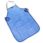 Thumbnail image #1 for AllPoints Foodservice Parts & Supplies 181618 Vapor-Resistant Kitchen Apron, Blue, 36" Long x 24" Wide, No Pocket