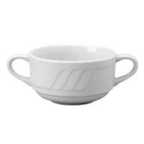 Thumbnail image #1 for Vertex China Sausalito SAU-4H White China Bouillon Cup with Handles, 8 oz, Stackable Case of 3 Dozen