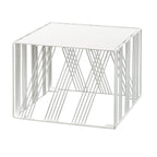 Thumbnail image #1 for Cal-Mil Portland 432-9-15 Square Wire Buffet Riser with Removable Bread Board Top, White, 12"W x 12"D x 9"H