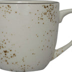 Thumbnail image #1 for International Tableware Splash™ SH-56-CR 7.5 oz Ceramic Coffee Cup, Round with Handle, Crème with Dark Brown Trim Case of 2 Dozen