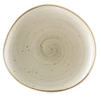 Thumbnail image #1 for CAC China Tucson TUS-21-BGE Porcelain Plate, 12-1/4" x 11-1/2", Irregular Round, Reactive Glaze, Desert Beige 1 Dozen