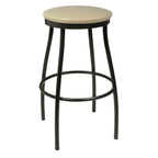 Thumbnail image #1 for JustChair Manufacturing Industrial Collection M66830X-GR2 Backless Upholstered Bar Stool, Metal Frame, Textured Black Finish, Footrest