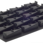 Thumbnail image #1 for JB Prince Pavoni M620 G Silicone Twisted Rectangle Baking Mold, 20-Cavity, 4-3/4 x 1-1/4 x 1-1/2 in, Black