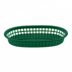 Thumbnail image #1 for Libertyware FFB107GR Fast Food Basket, 10-3/4" x 7" x 1-1/2", Oblong, Flat Bottom, Plastic, Green Case of 3 Dozen