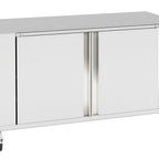 Thumbnail image #1 for Rotisol USA FlamBoyant 1160.4SR Stainless Steel Base Cabinet, Open, Retractable Table, 1 Shelf, Casters with Brakes, 45.13"W x 17.75"D x 33.63"H