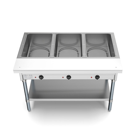 Product image #5 for KoolMore 3-Pan Open Well Electric Steam Table with Undershelf