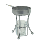 Thumbnail image #1 for Thunder Group SLBW004 Butter Melter, 3-Piece Stainless Steel Set, 4.8 oz., with Base, Warmer Pan and Glass Flame Holder Case of 48