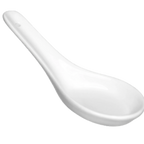 Thumbnail image #1 for International Tableware Pacific MD-101 Porcelain Asian Soup Spoon, 5-inch, Bright White, Embossed Pattern Case of 4 Dozen