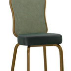 Thumbnail image #1 for G & A Commercial Seating Eldric 2501-AL GR5 Stacking Aluminum Banquet Chair, Upholstered Flexible Back and Seat, Stacks 5 High