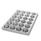 Thumbnail image #1 for Chicago Metallic Bakeware 46520 24-Cup Aluminum Cupcake Pan, Uncoated, 14-1/8" x 20-3/4" Case of 6