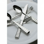 Thumbnail image #2 for Libbey Galileo 938 001 7-1/8" Teaspoon with Banded-Texture Handle, 18/10 Stainless Steel, Polished Mirror Finish