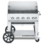Thumbnail image #1 for Crown Verity Mobile Cooking CV-MCB-36WGP Mobile Outdoor Charbroiler, 5 Burners, Stainless Steel, LP/NG Gas