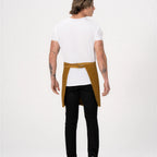 Thumbnail image #2 for Chef Works AHS02-MUS-0 Unisex Mustard Half Bistro Canvas Apron, Poly/Cotton, Hidden Pen Pocket, Straps Not Included