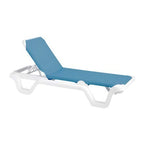 Thumbnail image #1 for Grosfillex Marina US404194 Armless Adjustable-Sling Chaise, Sky Blue, White Resin Frame Case of 2