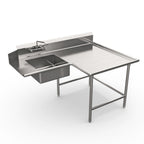Thumbnail image #1 for Winholt Equipment SDT-16-I-84R Island Soiled Dish Table, Right-to-Left, 84"W, 20" x 20" Pre-Rinse Bowl, 9"H Backsplash
