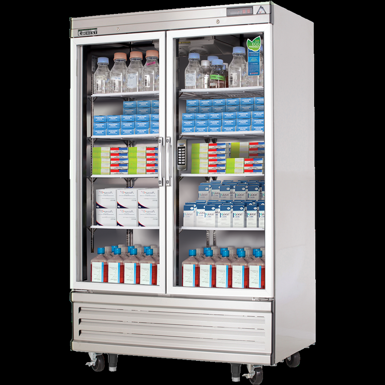 Product image #5 for Everest Refrigeration Two-Section Laboratory Refrigerator with Full-Height Glass Doors, 33 Cu. Ft., Bottom-Mount R290