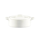 Thumbnail image #1 for CAC China RCN Specialty Items GMJ-8 Porcelain Oval Gourmet Jar, 20 oz, with Lid and 2 Handles Case of 2 Dozen