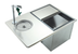 Thumbnail image #5 for Krowne 27-Inch x 20-Inch Drop-In Stainless Steel Water Station/Ice Bin with 8-Inch Push-Back Glass Filler
