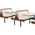 Thumbnail image #1 for JustChair Manufacturing Contour CPLUS-3TU-IS-44 Triple Island Booth Table Unit, 44-in Laminated Seats, Welded Steel Frame
