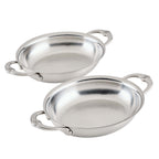 Thumbnail image #1 for JB Prince HESTAN S504 13 oz Small Oval Stainless Steel Au Gratin Dish
