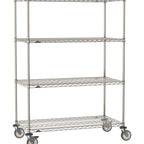 Thumbnail image #1 for Metro Super Erecta SE-3072S-68-M4 Mobile Wire Shelving Unit, 72"W x 30"D x 68"H, 900 lb. capacity per unit, 1" shelf adjustment, (4) wire shelves