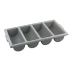 Thumbnail image #1 for Browne USA Foodservice 1990 4-Compartment Polypropylene Cutlery Box, 21-1/2 x 11-3/4 x 3-3/4 in