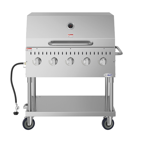 Product image #5 for KoolMore 36-Inch 5-Burner Mobile Outdoor Propane Gas Grill with Roll Dome Cover