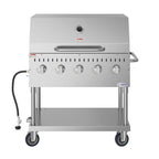 Thumbnail image #5 for Koolmore CGKIT3-36D Mobile 5-Burner Commercial Outdoor Propane Grill, 688 sq. in., Stainless Steel, Piezo Ignition