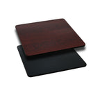 Thumbnail image #1 for Flash Furniture XU-MBT-2424-GG Square Table Top, 24" x 24", 1-1/8" Thick, Reversible Black/Mahogany Laminate, Black T-Mold Edge