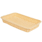 Thumbnail image #1 for G.E.T. Clipper Mill WB-1509-N Rectangular Polypropylene Fast Food Basket, Natural, 18 x 12-1/4 x 2-1/2 in Case of 12