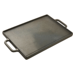 Thumbnail image #2 for Matfer Bourgeat Guison 071058 Cast Iron Reversible Griddle, Smooth and Grooved Sides, Two Handles, 19-2/3" x 13-3/4"